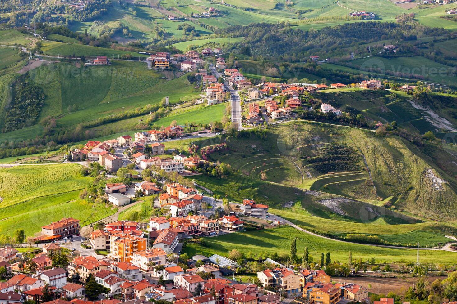 Modern San Marino Suburban districts view from above photo