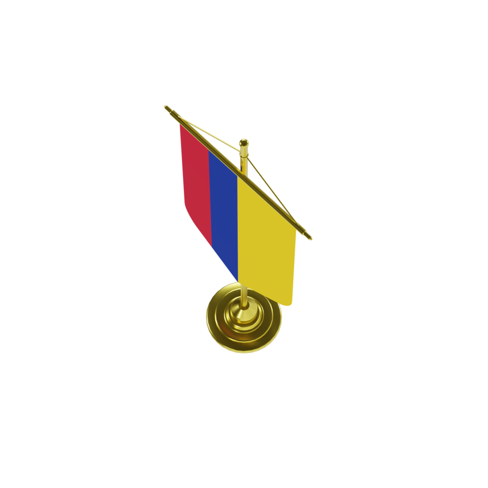 Colombia Flag Banner V1 - Upper High View at 135 Degrees png