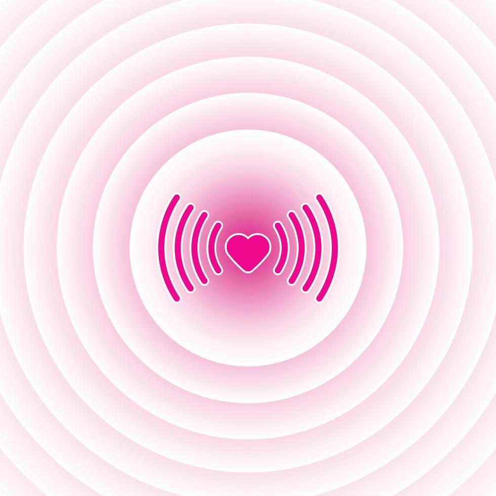 Wave of love pink illustration background concept with flat cartoon style design vector