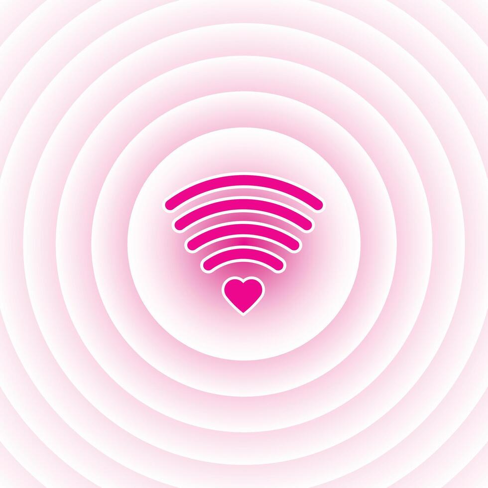 Wave of love icon sign symbol illustration background with flat cartoon style design concept vector