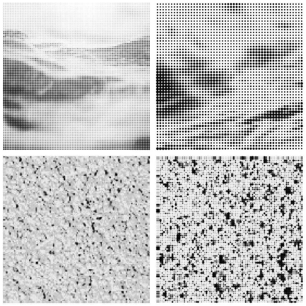 Black Round Halftone vector