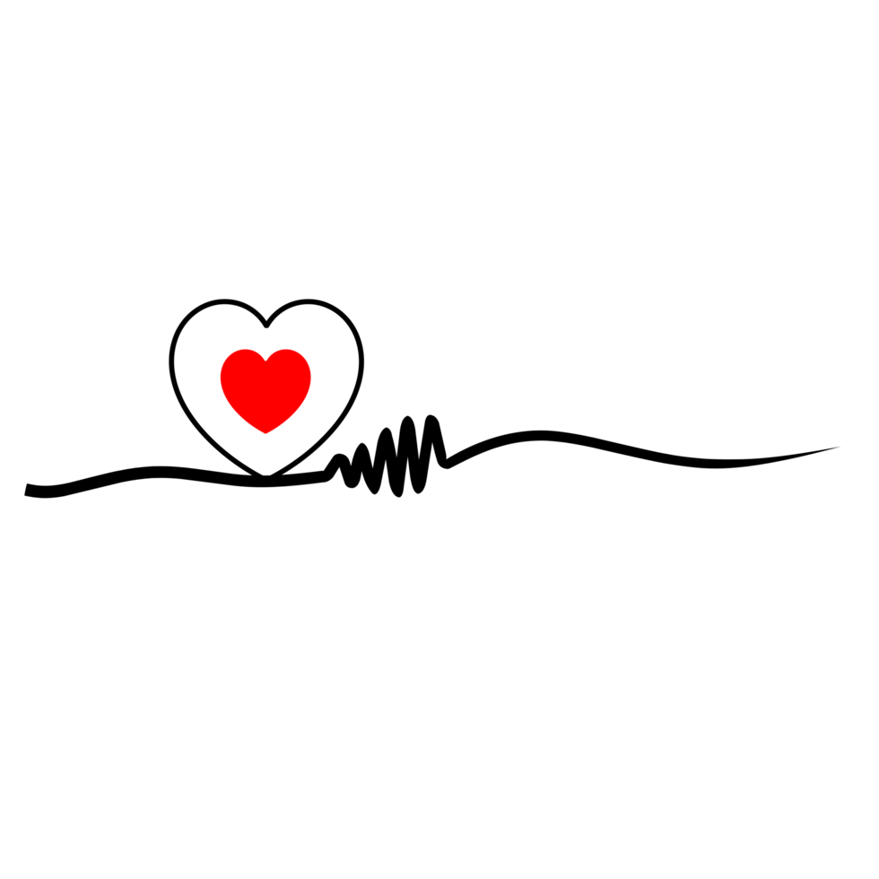 One continuous drawing of heart and color shape love sign. png
