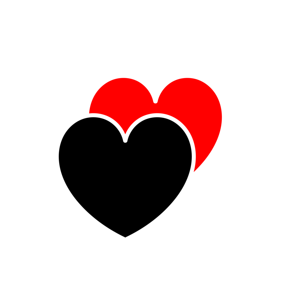 Black and red Heart icon png