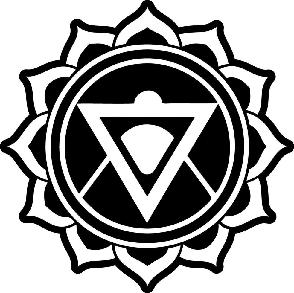 A glyph style icon of ground chakra symbol vector