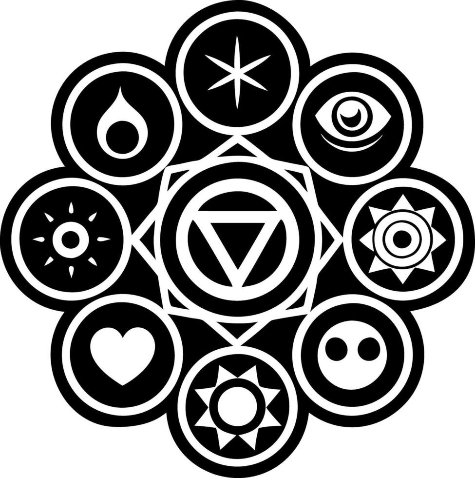 Zodiac chakra icon in glyph style vector