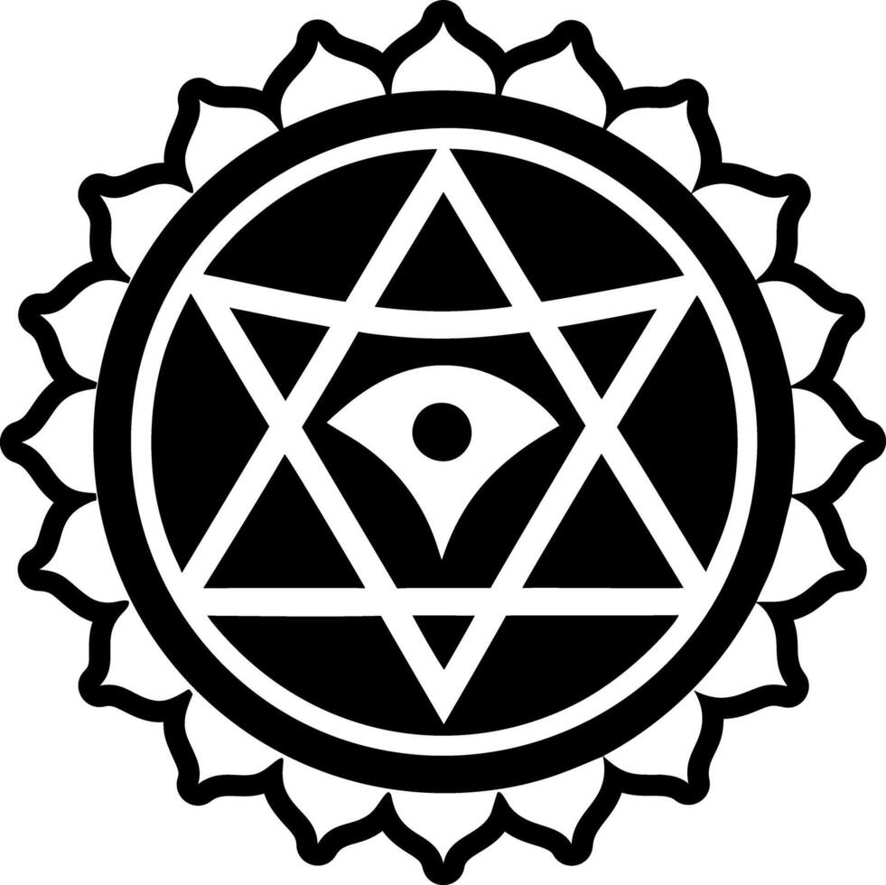 A glyph style icon of divine energy symbol vector
