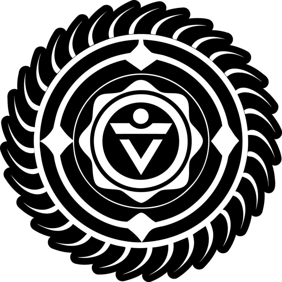 A solid style icon of motion chakra symbol vector