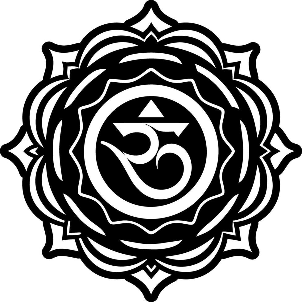 A solid style icon of emotional chakra symbol vector