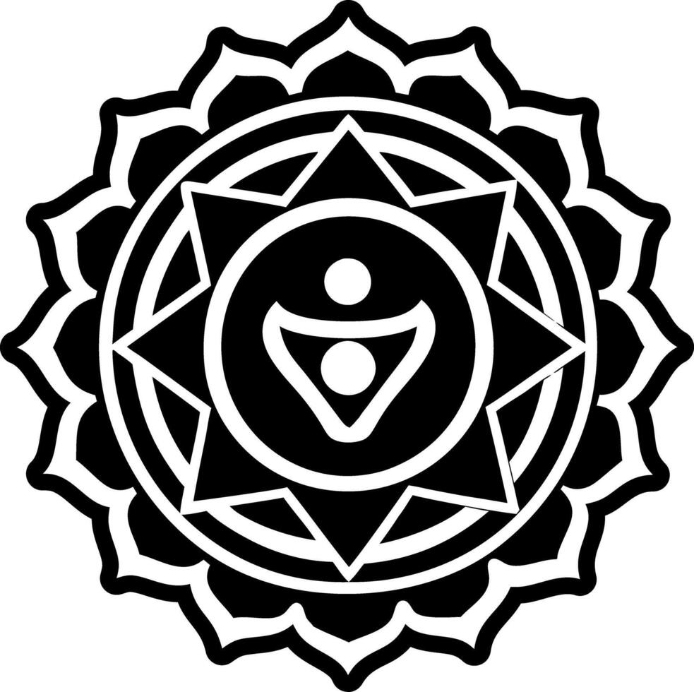 Chakra artwork icon in filled style vector