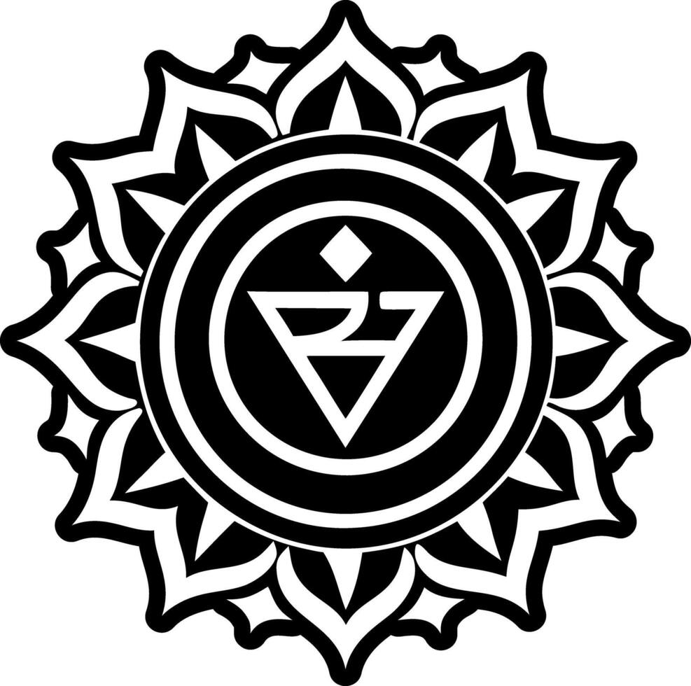 Solar chakra symbol icon in solid style vector