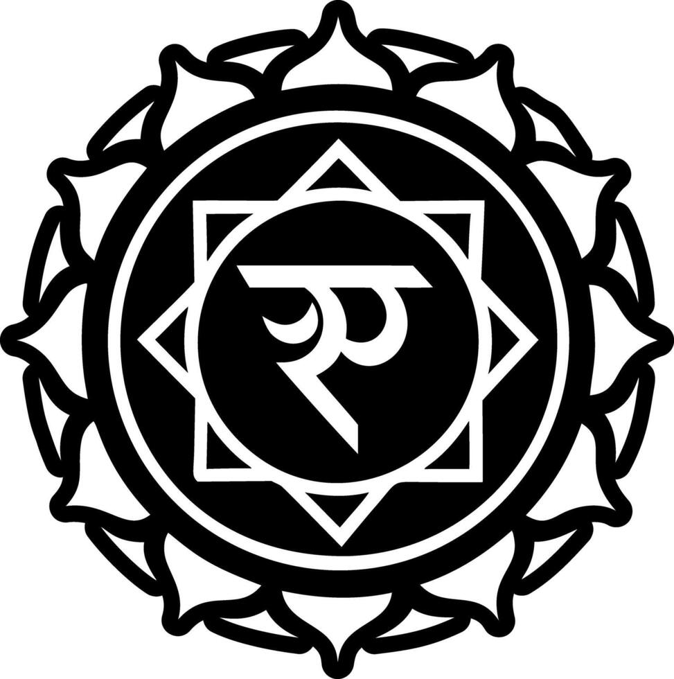 Sanskrit symbol icon in filled style vector