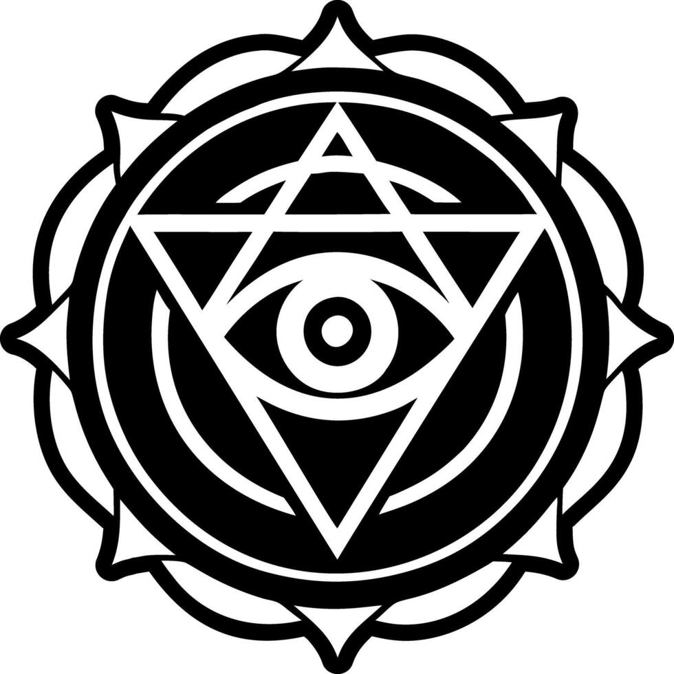 Third eye icon in filled style vector