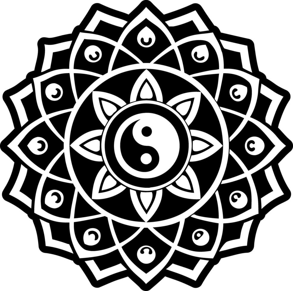 A solid style icon of calmness symbol vector
