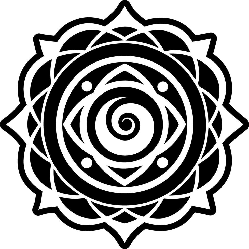 A glyph style icon of spiral symbol vector