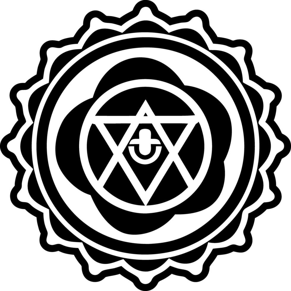 A solid style icon of spiritual chakra symbol vector