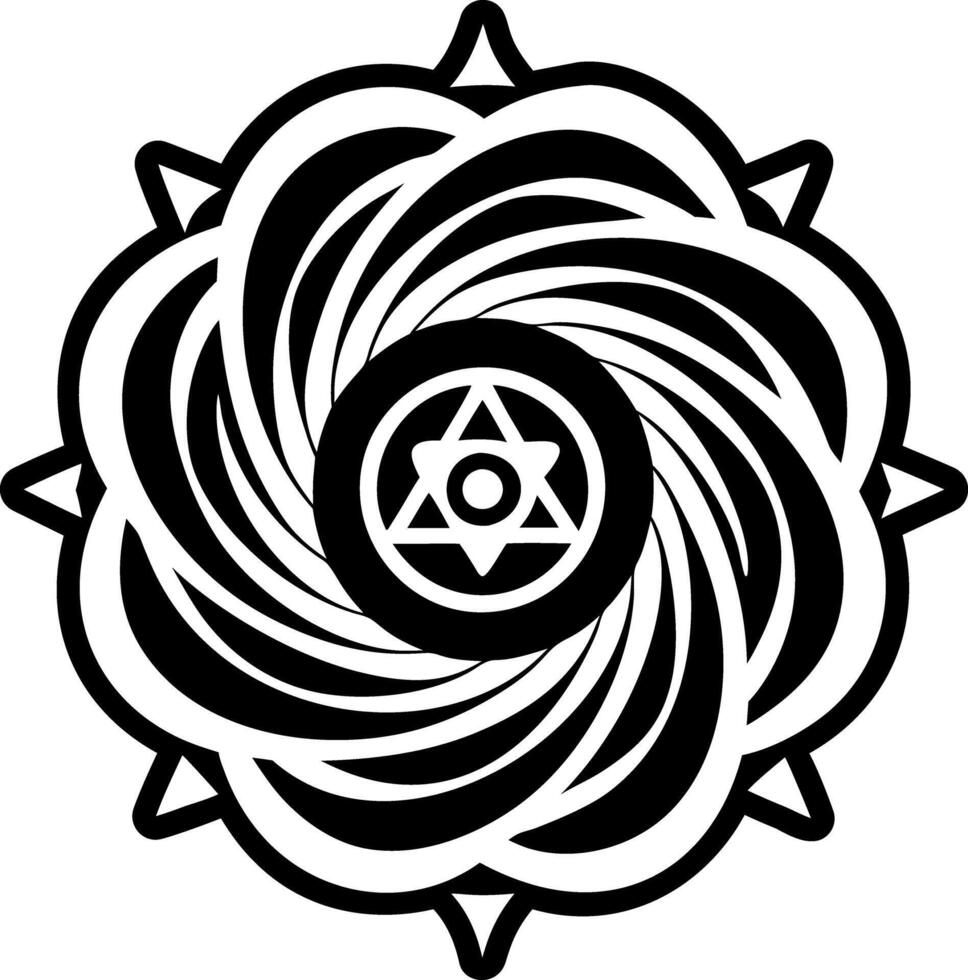 Swirling energy sign, glyph style icon vector