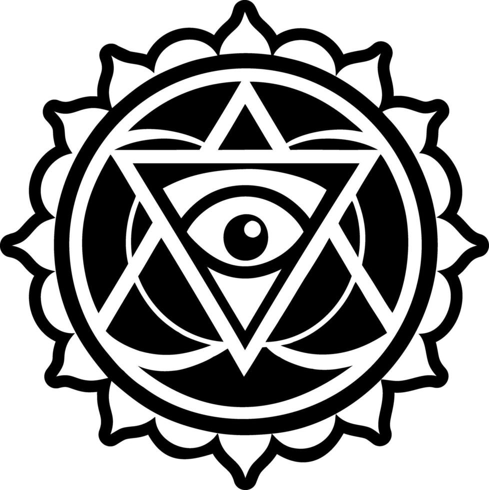 Providence eye symbol icon in glyph style vector