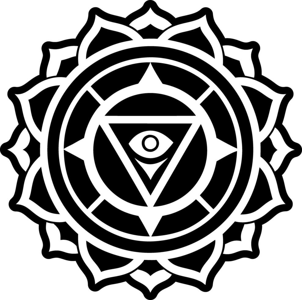 Natural chakra symbol icon in solid style vector