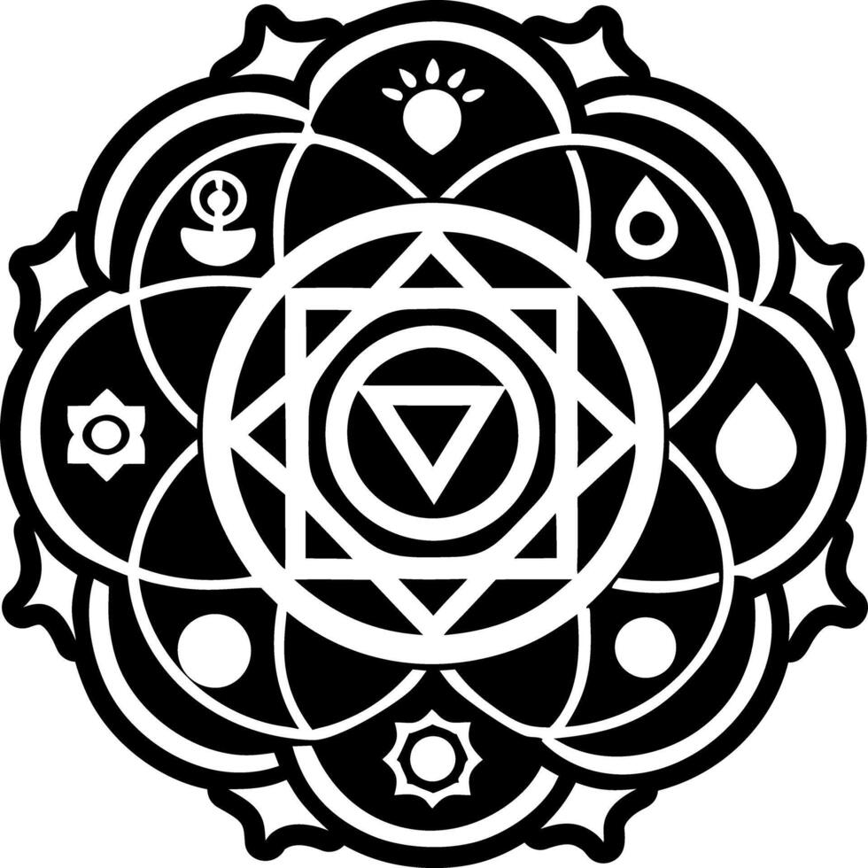 Therapy chakra icon in glyph style vector