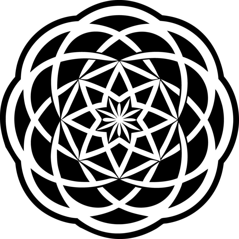 Mystical geometry icon in glyph style vector