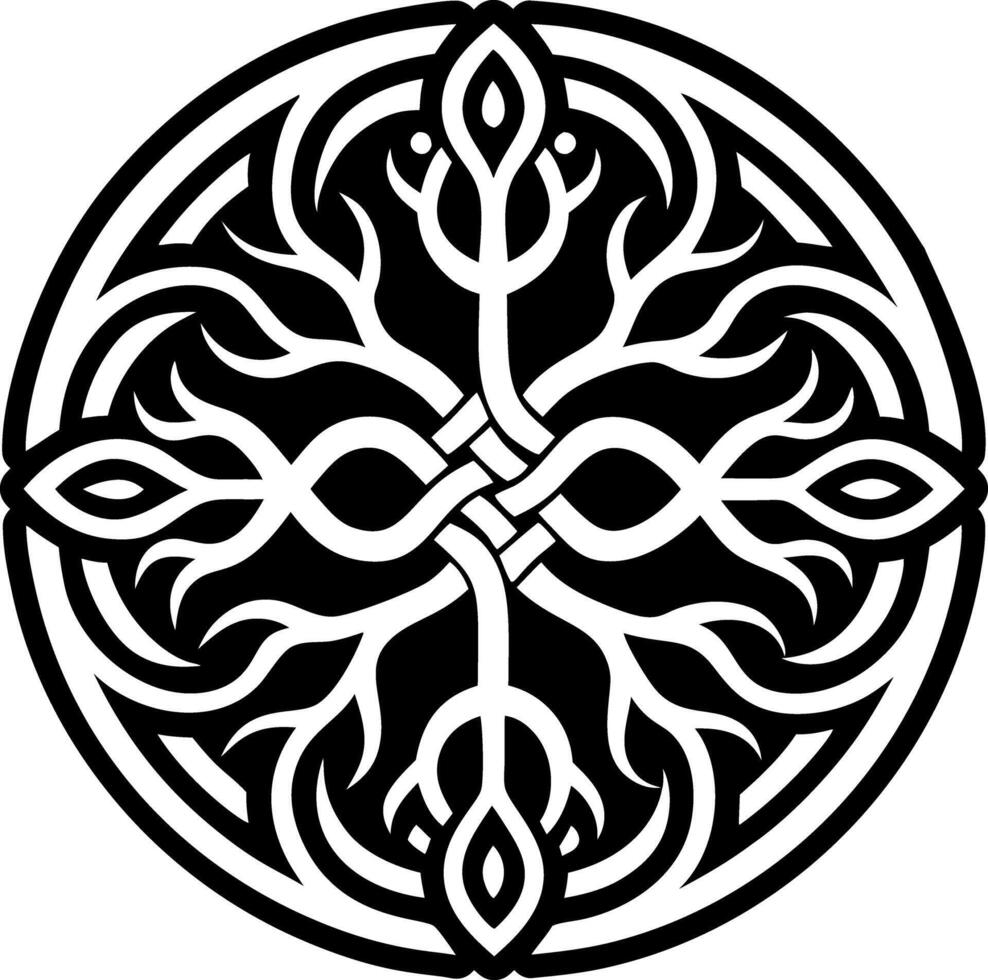 A glyph style icon depicting chakra root symbol vector