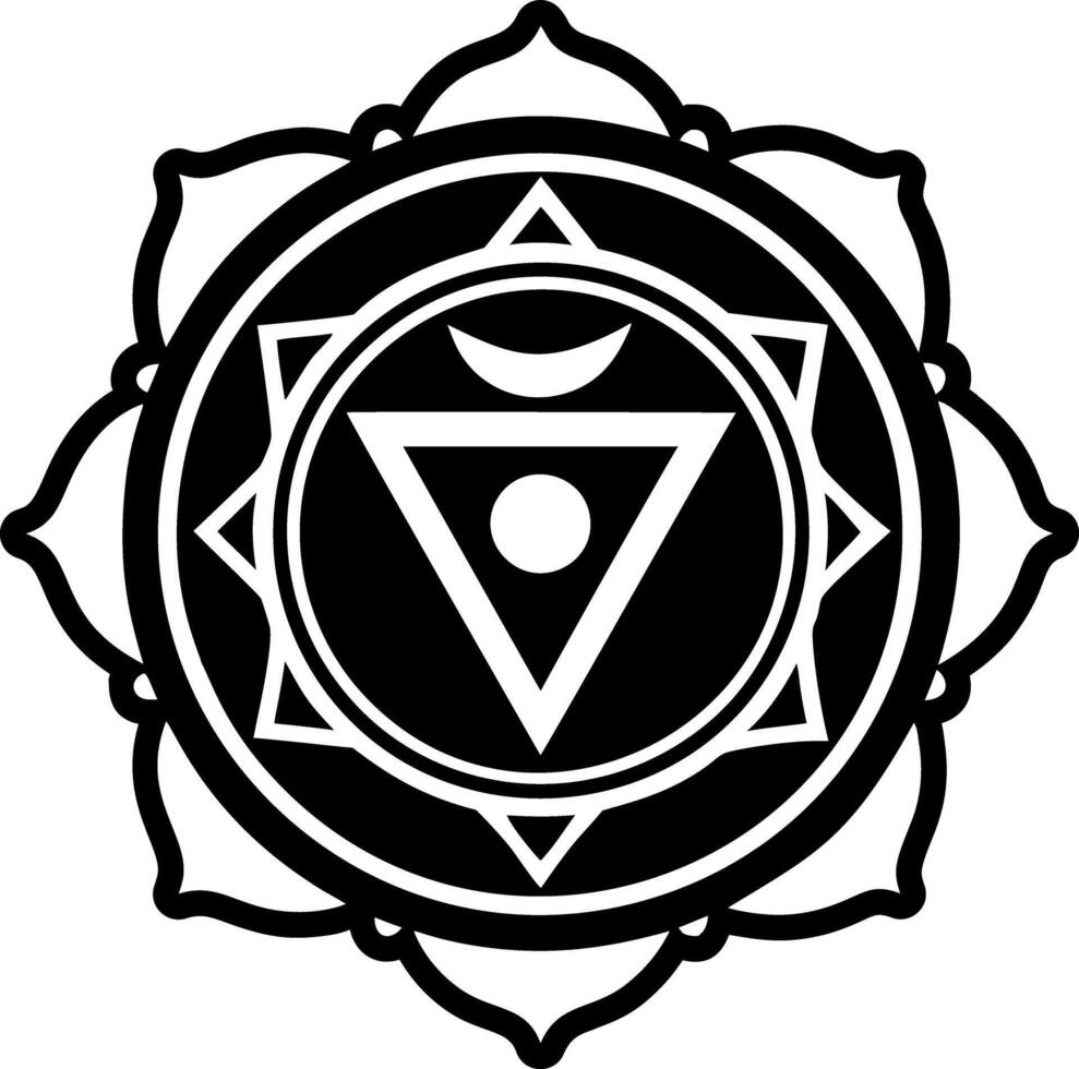 A solid style icon of air chakra symbol vector