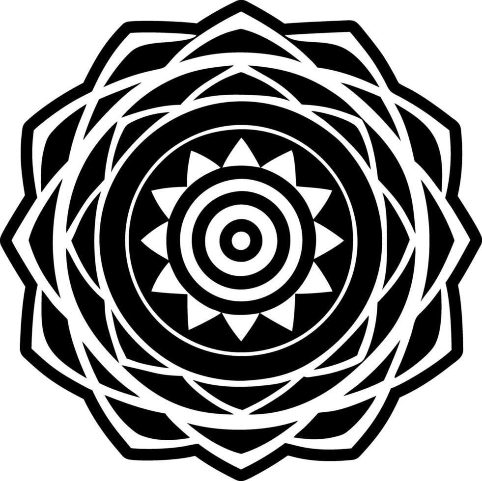 A filled style icon of chakra design symbol vector