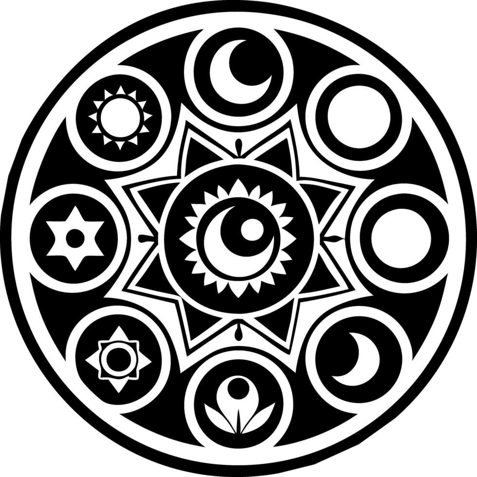 Moon phases symbol icon in solid style vector