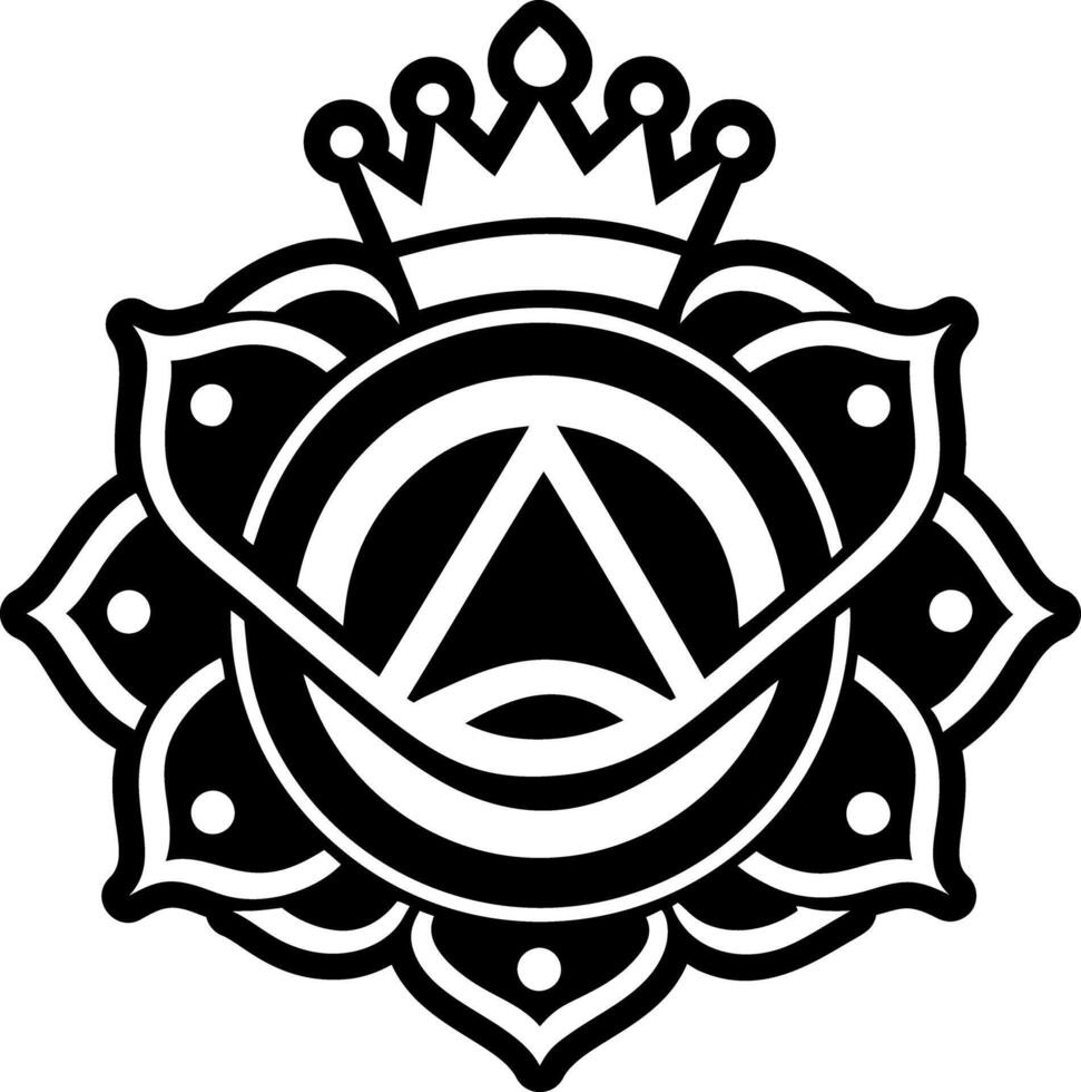 A filled style icon of crown chakra symbol vector