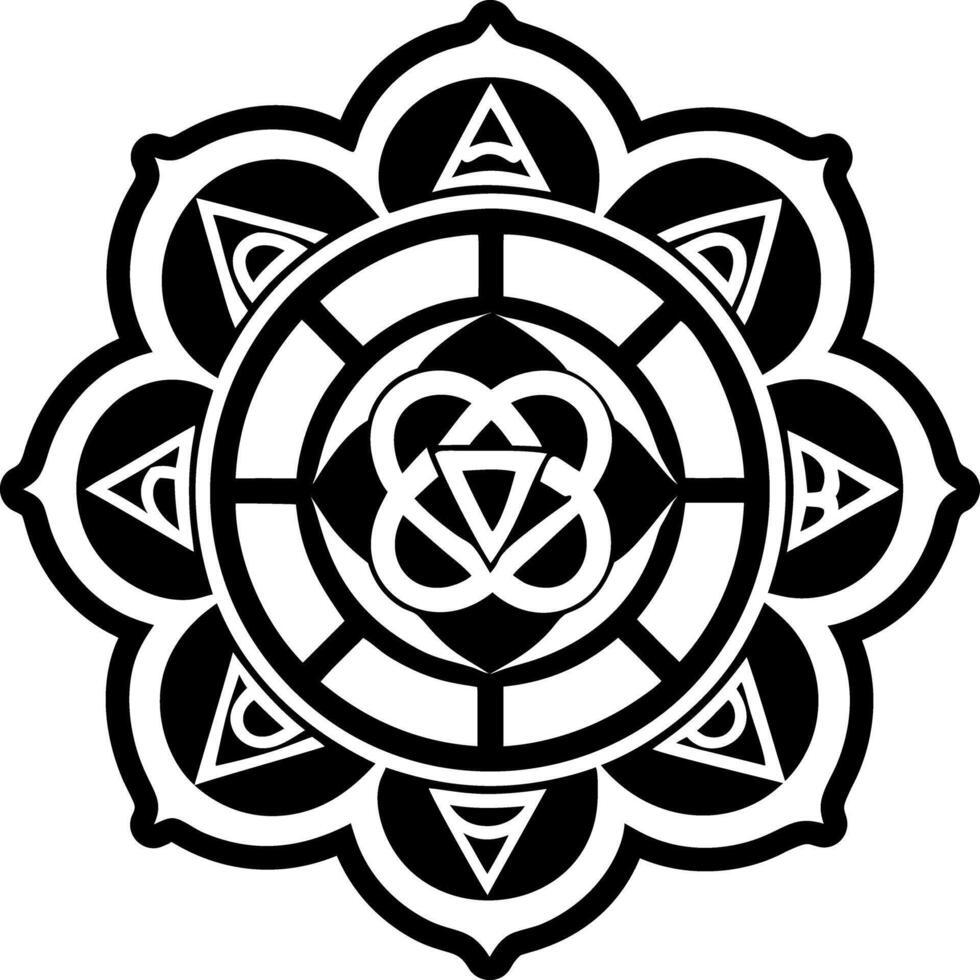 Chakra wheel icon in glyph style vector