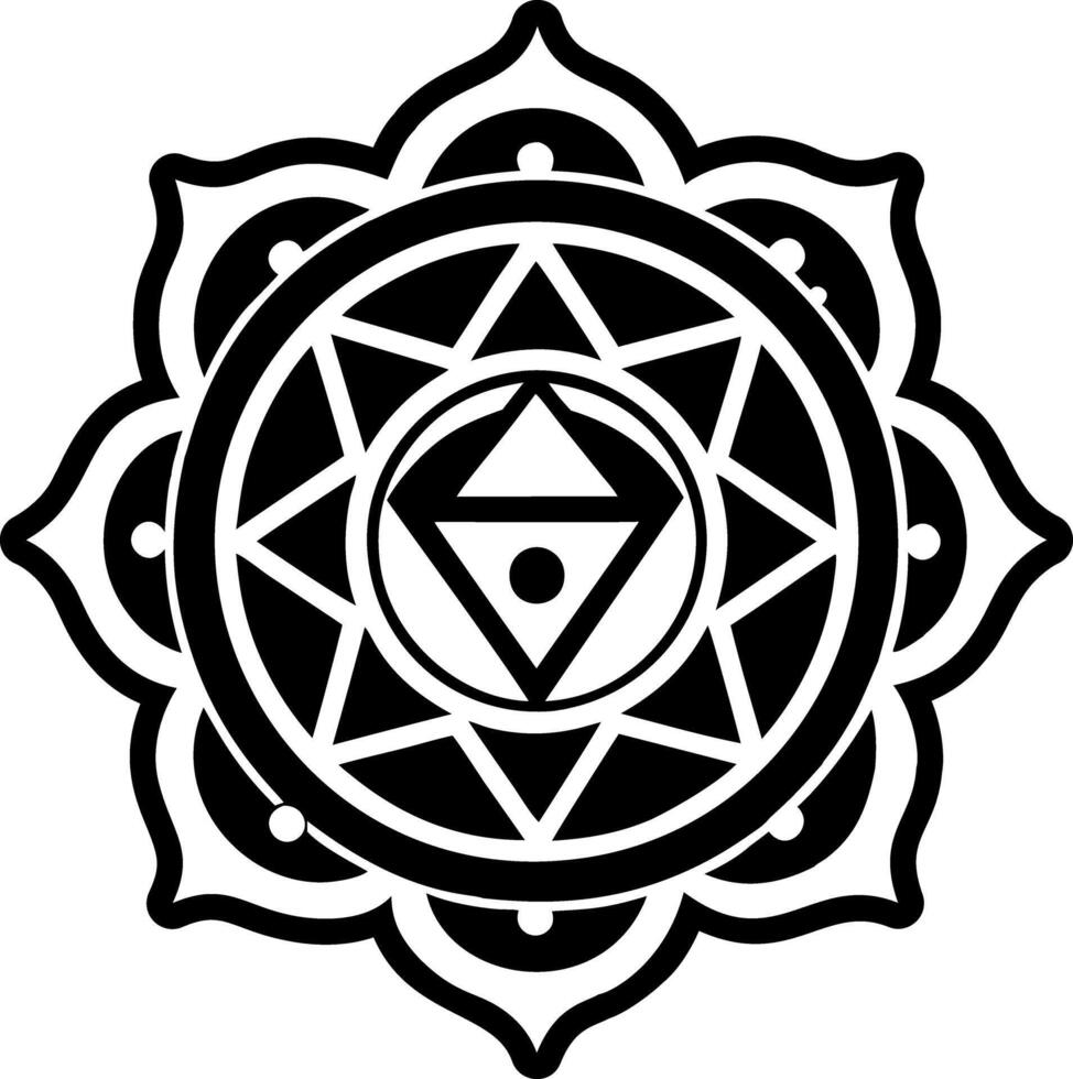 A filled style icon of aromatherapy chakra symbol vector