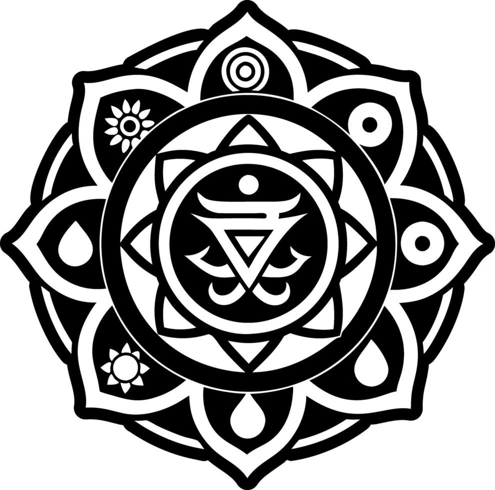 A filled style icon of sanskrit art symbol vector