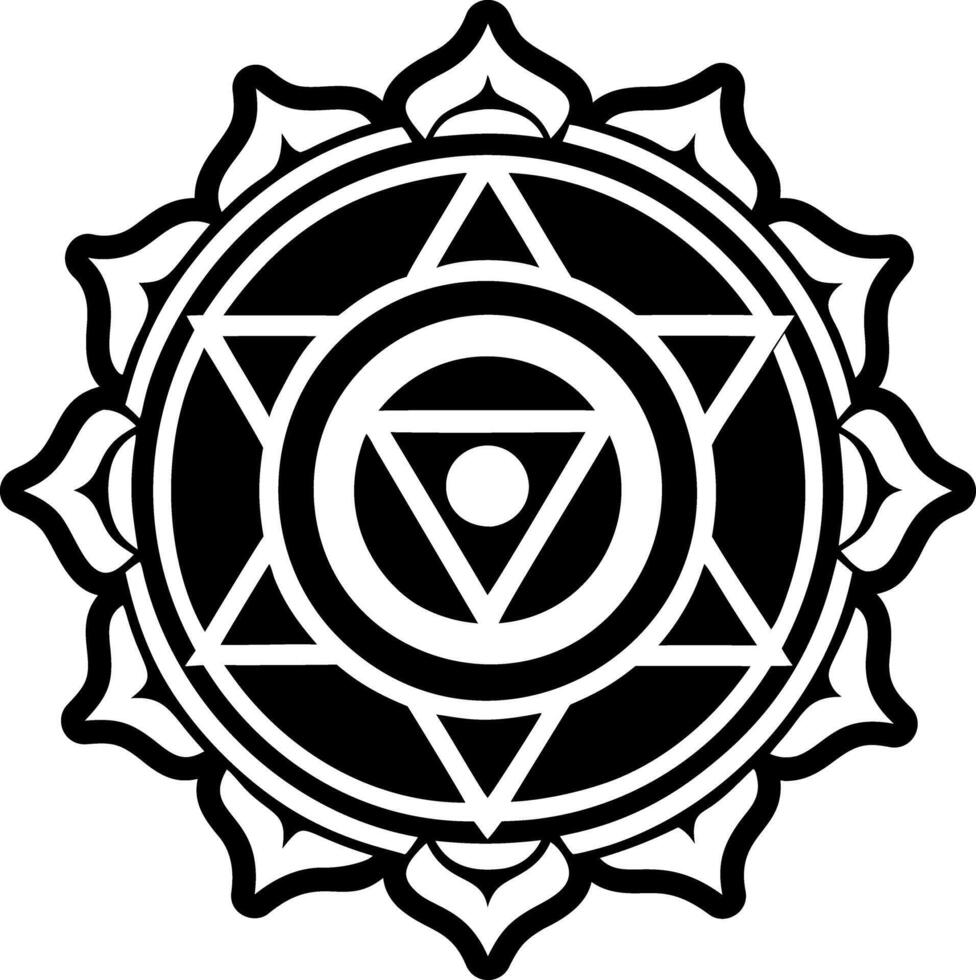 Personality chakra symbol icon in solid style vector
