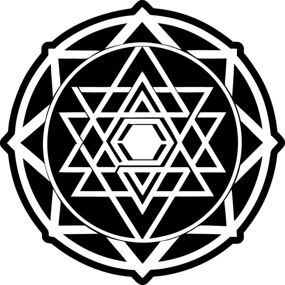 The sri yantra, a symbol of the yantra, is shown in this vector