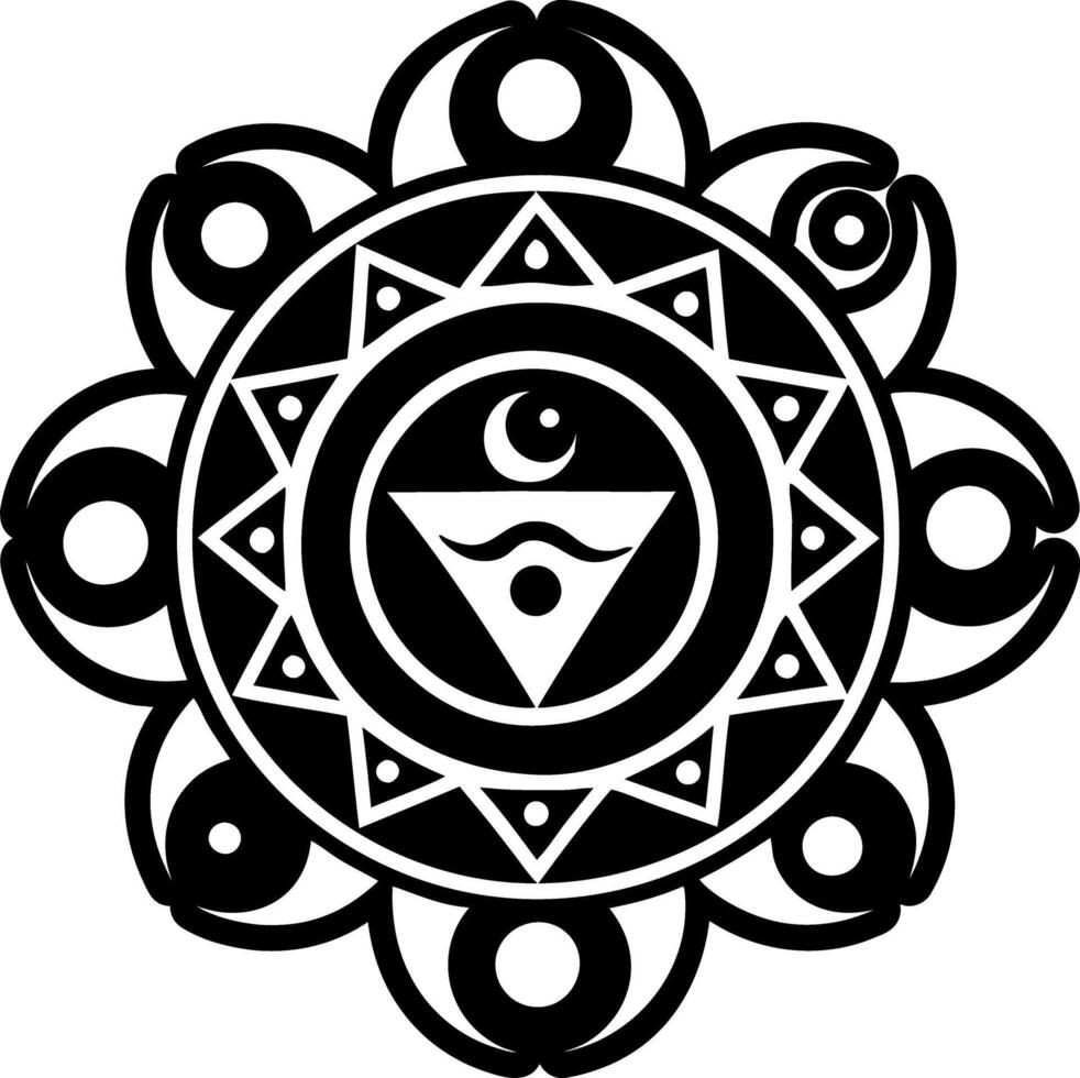 A solid style icon of joy chakra symbol vector