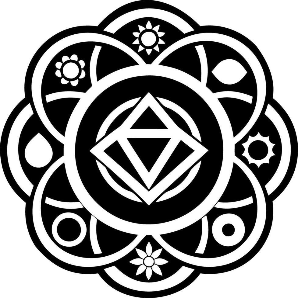 Chakra flower icon in glyph style vector
