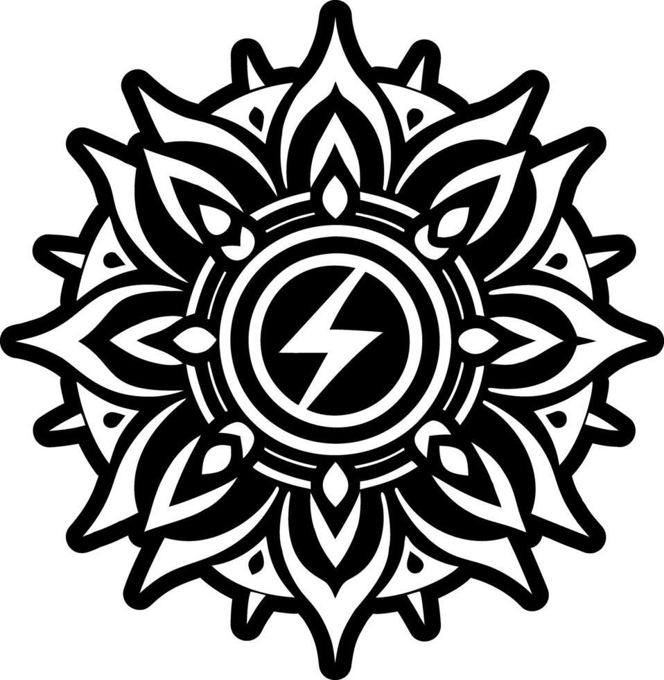 A glyph style icon of inner energy symbol vector