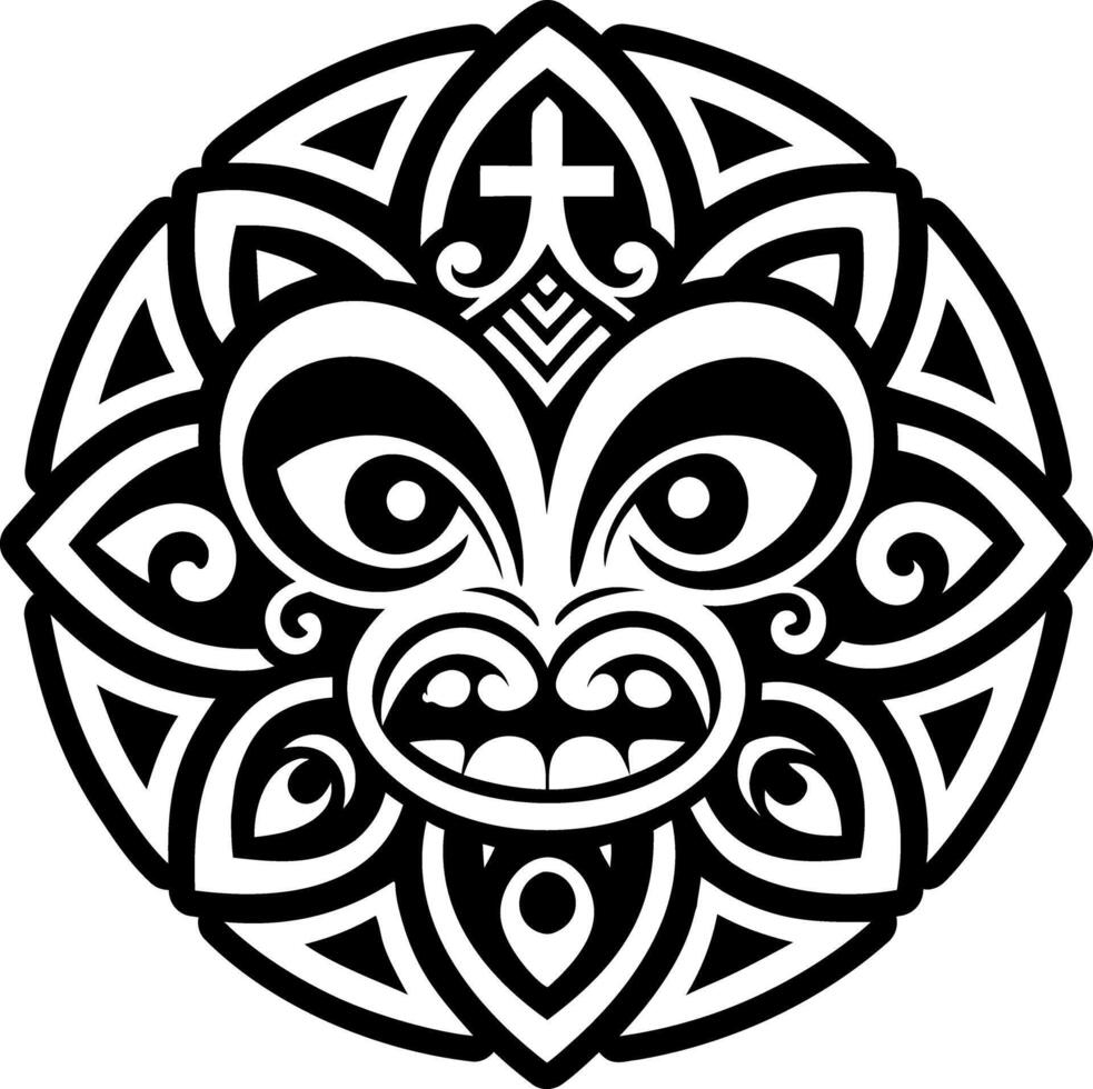 A filled style icon of maori face symbol vector