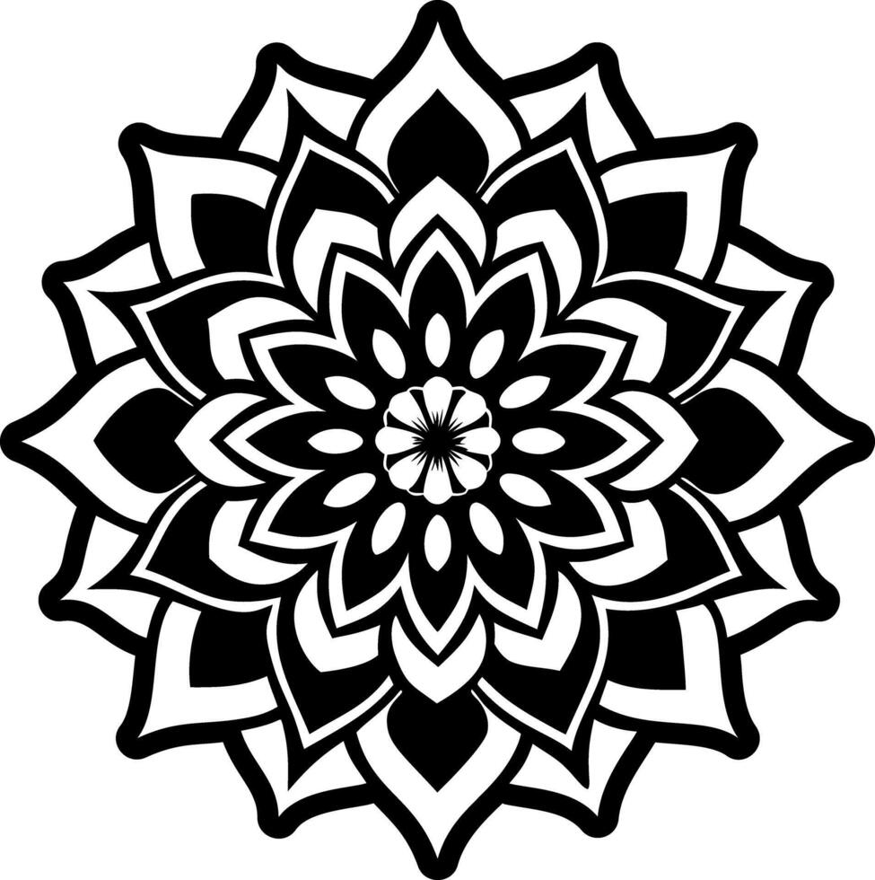 A glyph style icon of lotus pattern symbol vector