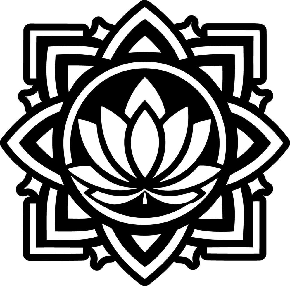 A filled style icon of lotus flower symbol vector