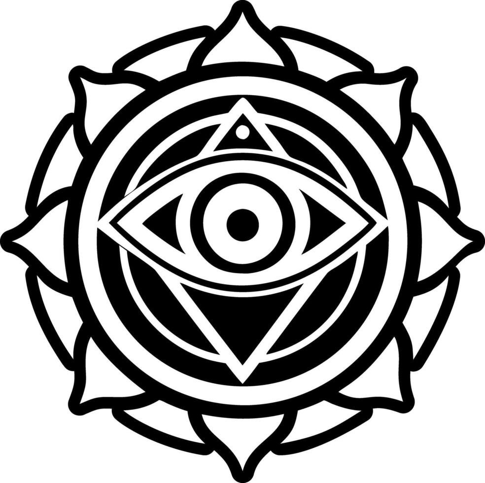 Sacred eye icon in filled style vector