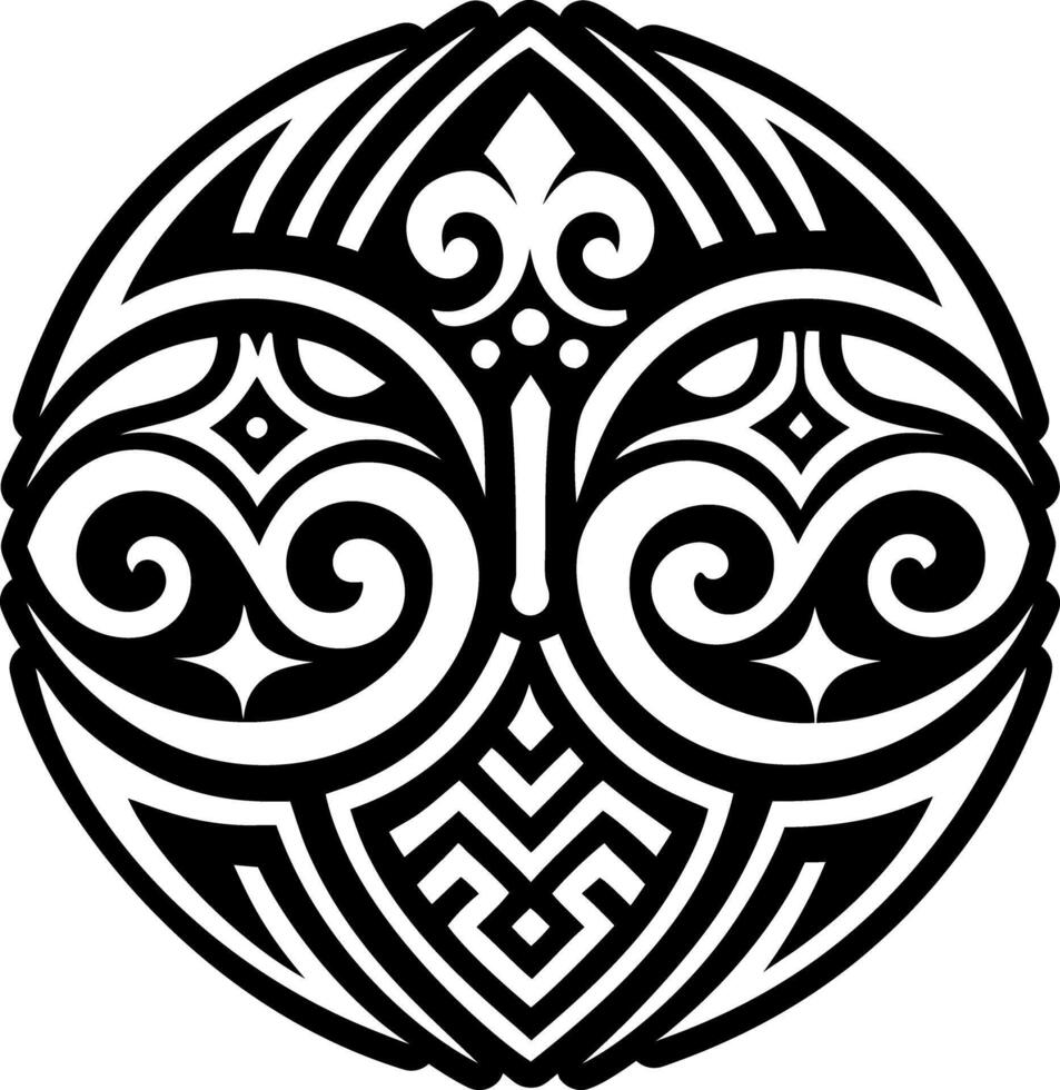 Set of Maori Tradition Symbols Glyph Style Icons vector