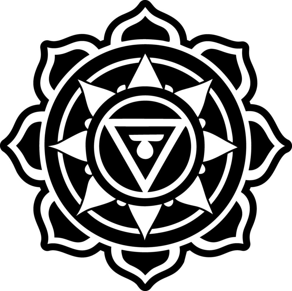 Herb chakra icon in glyph style vector