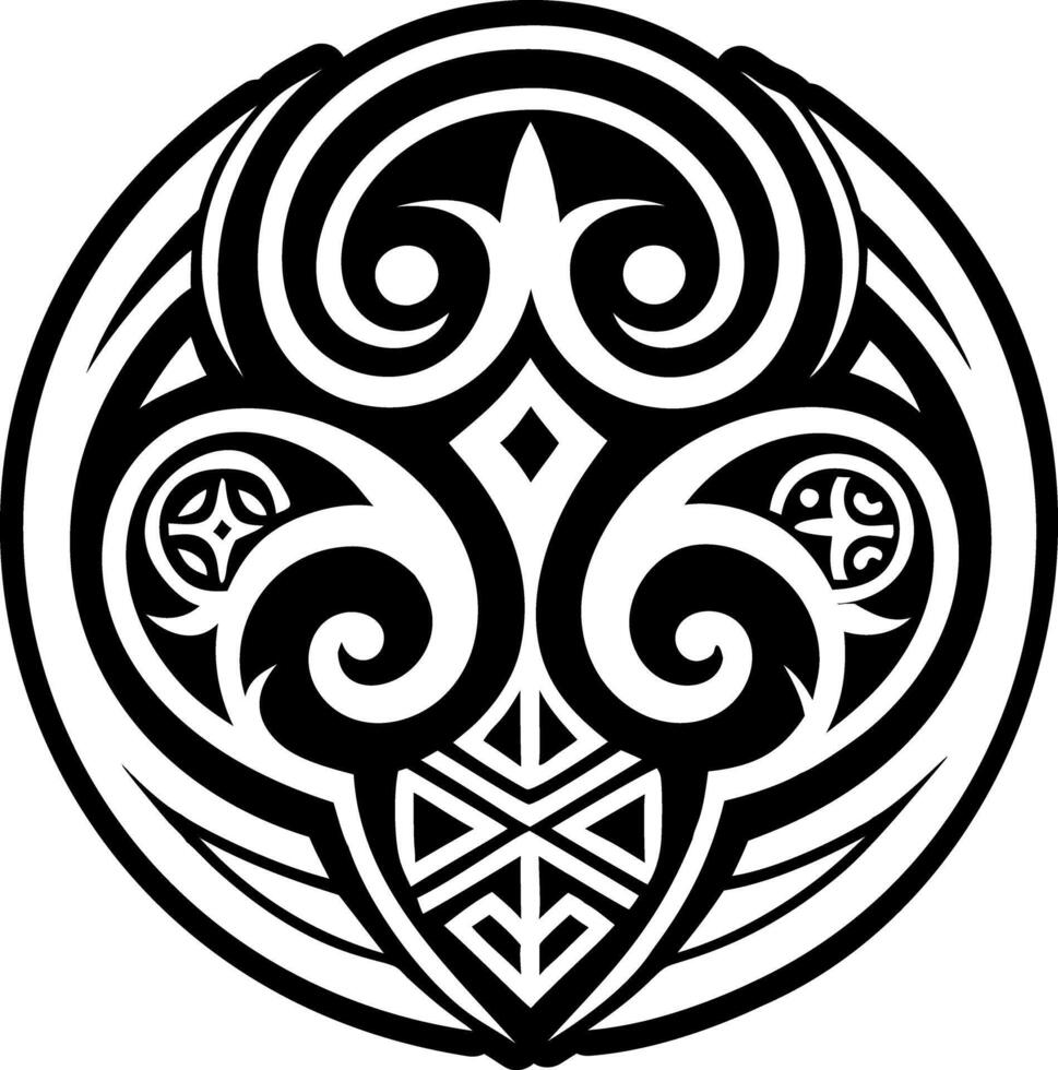 Maori family symbol icon in solid style vector
