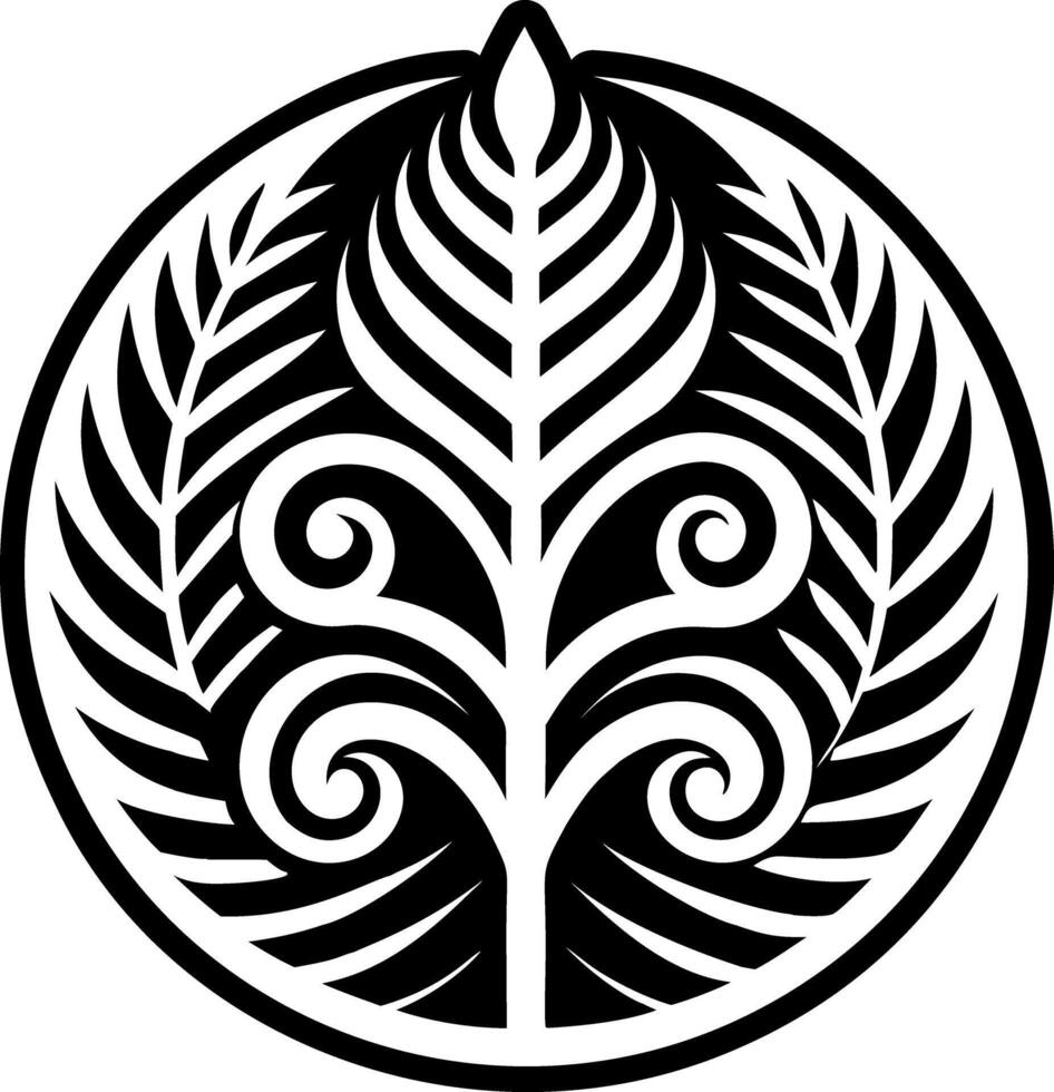 A filled style icon of maori fern symbol vector