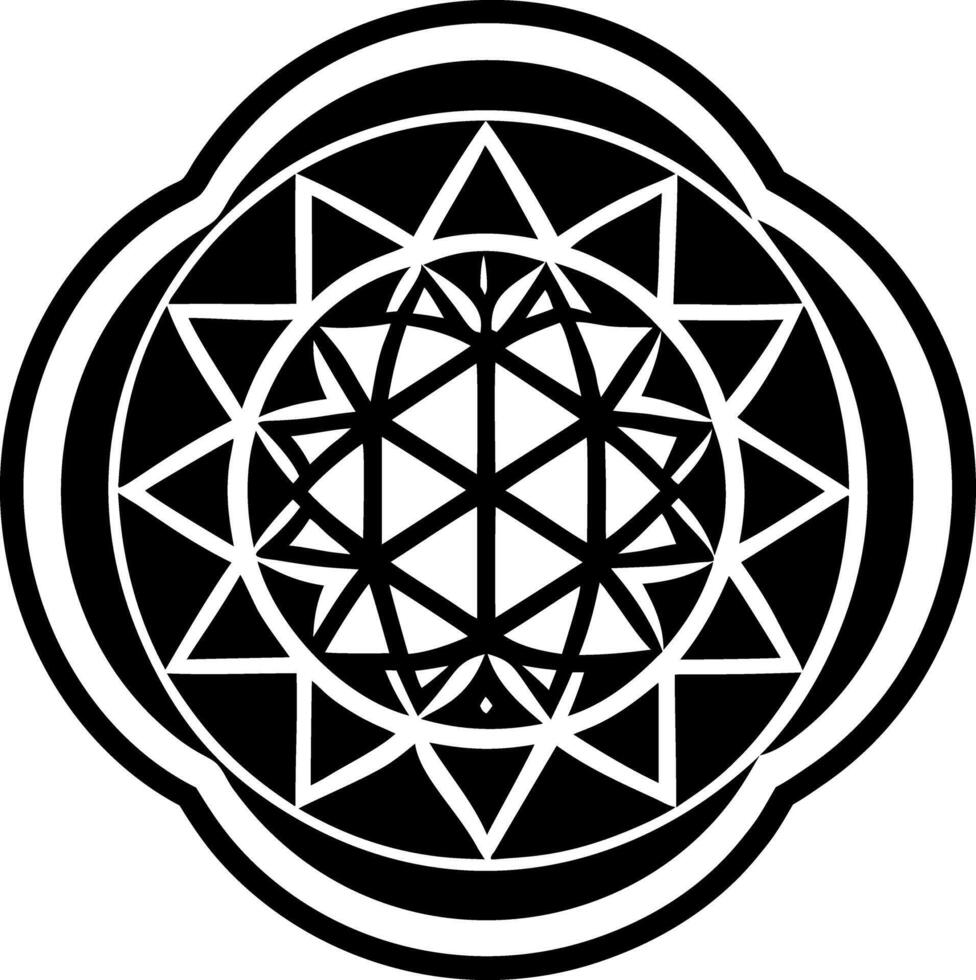 A solid style icon of sacred geometry symbol vector