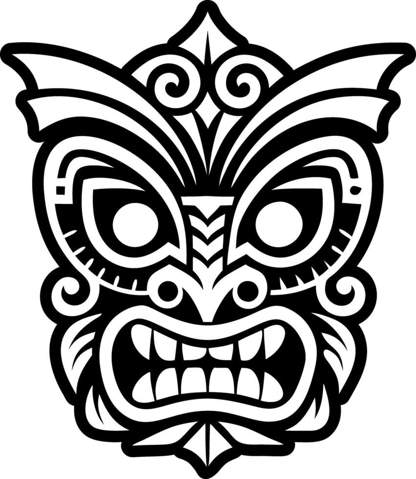 A filled style icon of maori tiki symbol vector