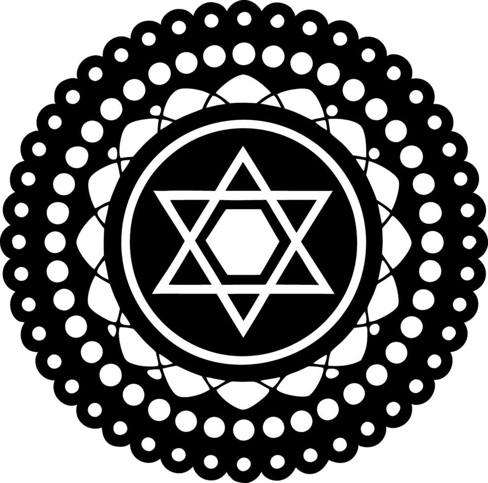 A solid style icon of star chakra symbol vector