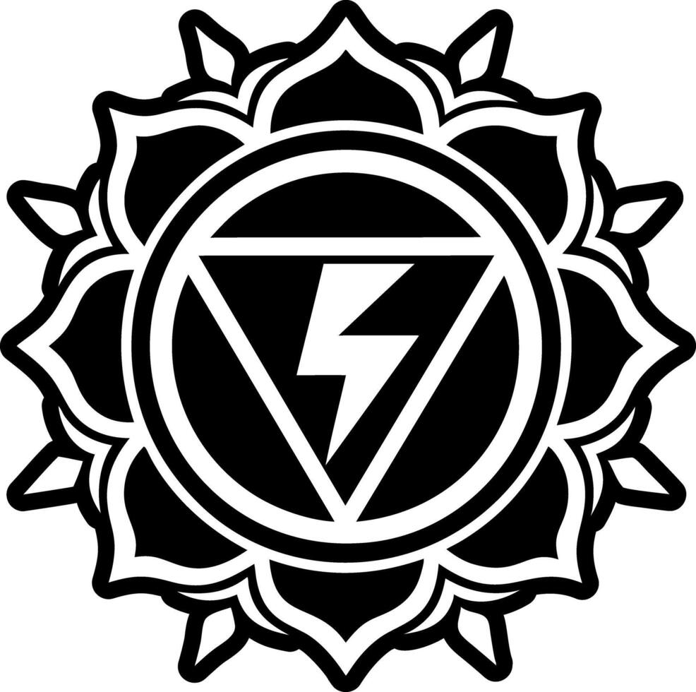 A solid style icon of manipura symbol vector