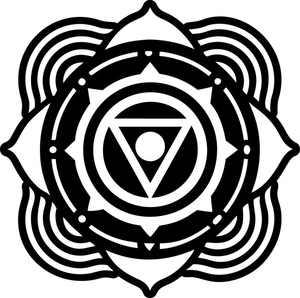 Vishuddha symbol icon in solid style vector